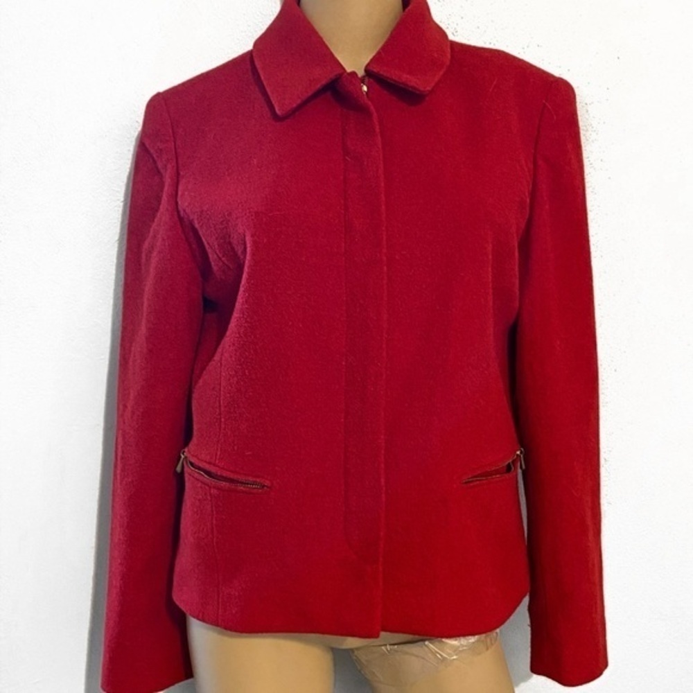 Casual Corner wool blend red coat size 10